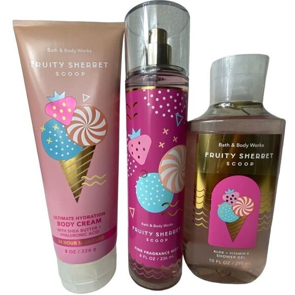 Bath & Body Works Other - Bath and Body Works FRUITY SHERBET SCOOP 3 Pc Set